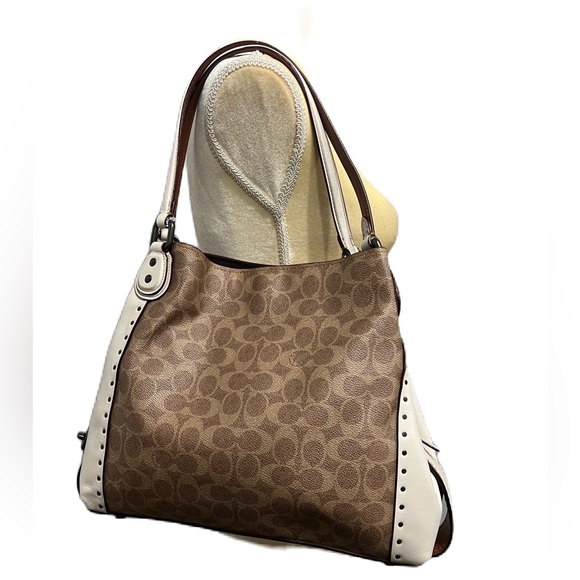Coach Handbags - Like new Coach 1941 Edie Signature 31 Shoulder Bag Style 57933 White Brown